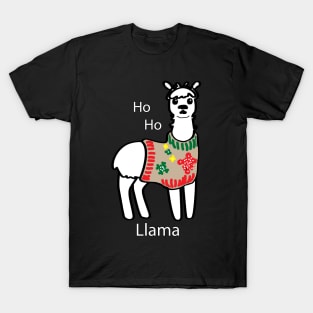 Funny Ho Ho Llama Ugly Christmas Sweater T-Shirt